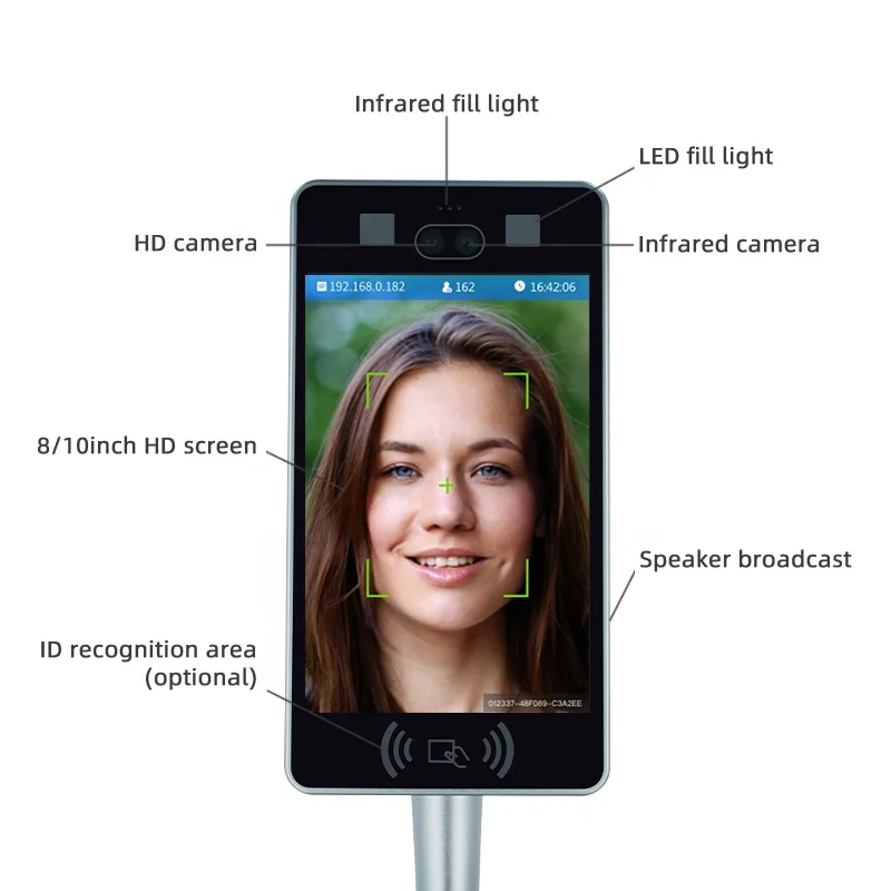 

8 Inch High Quality Stable Face Recognition Access Control Device Time Attendance Camera Sdk Api Mqtt Support