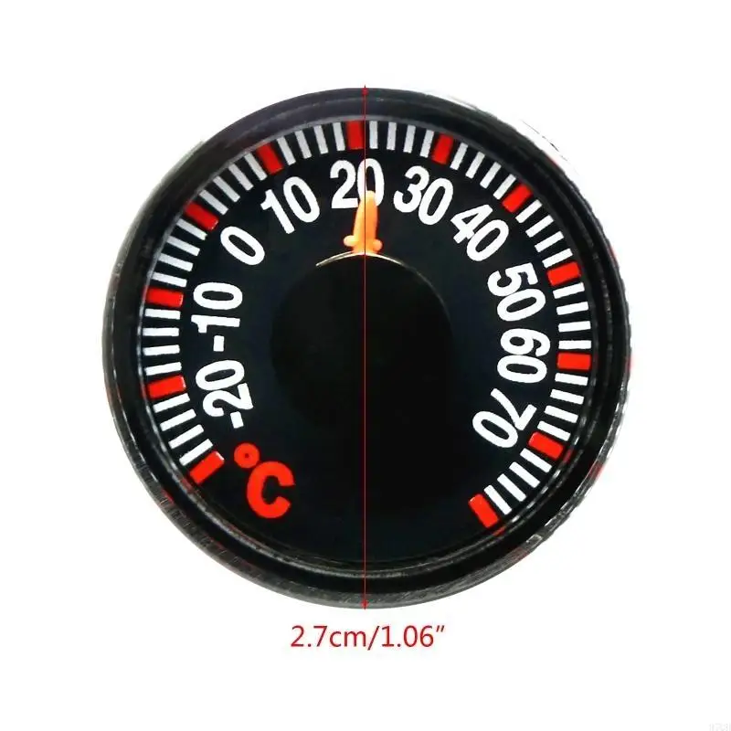 97QD 27mm Derajat Pointer Plastik Celcius Thermometer Mini Bulat Termometer 1 pc