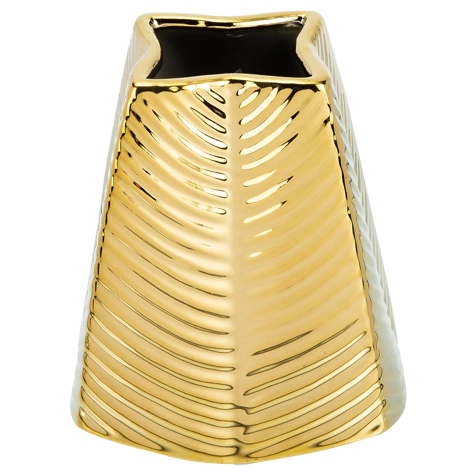 Golden Ceramic Vase Chic Flower Holder Home Office Decor Modern Desktop Adornment Dry Flower Storage Ornament Ceramic Planter