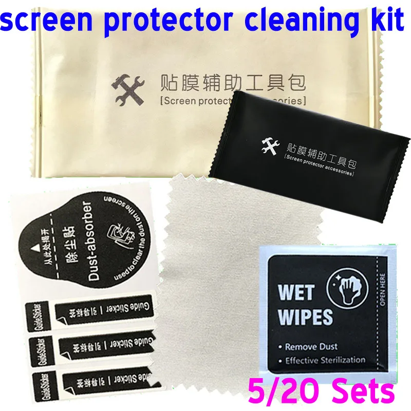 5/20PCS Tempered Glass Camera Lens Phone Watch Screen Protector Installation Dust Removal Dry Wet Cleaning Wipes Paper tools Set