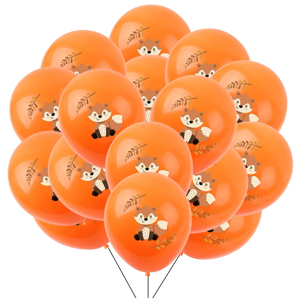 

20pcs Fox Balloons Fox Birthday Baby Shower Party Decorations Woodland Animals Party Balloon Supplies for Kids Gifts