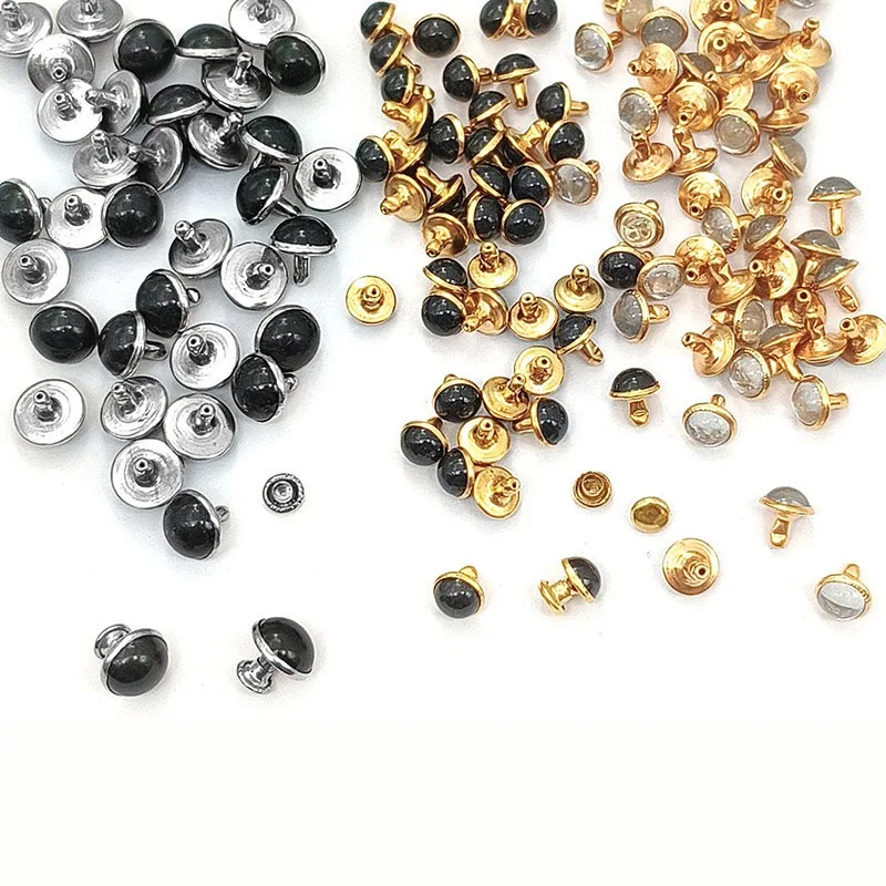 Colorful Cat Eye Trim Rivets Studs 7.5/10mm for DIY Crafts Clothing Bag Leather Decor Rebite Pearl Spikes Beads Tube Drill Nail
