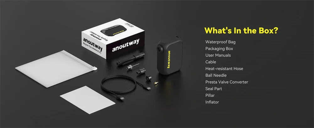 Anoutway Fahrradpumpe, Fahrradreifenfüller, elektrisch, Mini, tragbar, Digitalanzeige, Batterie, 120 PSI, Druckmessgerät, Luftkompressor – Detail 22