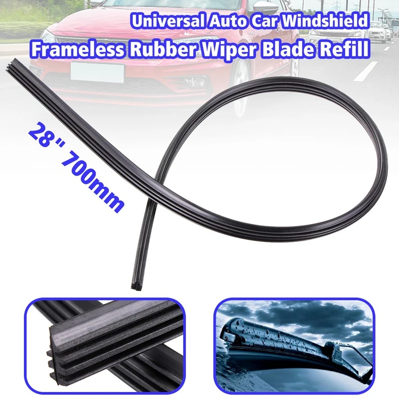 28″ 700mm Car Wiper Blade Windscreen Universal Vehicle Insert Rubber Strip For Boneless Wipers