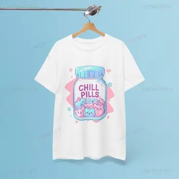 粉彩哥特風酷炫女印花T卹 粉彩哥特風暗黑可愛風夏季棉質服飾 原宿風詭異可愛女巫風上衣 10 最佳銷售 暗黑可愛風服裝 - №1