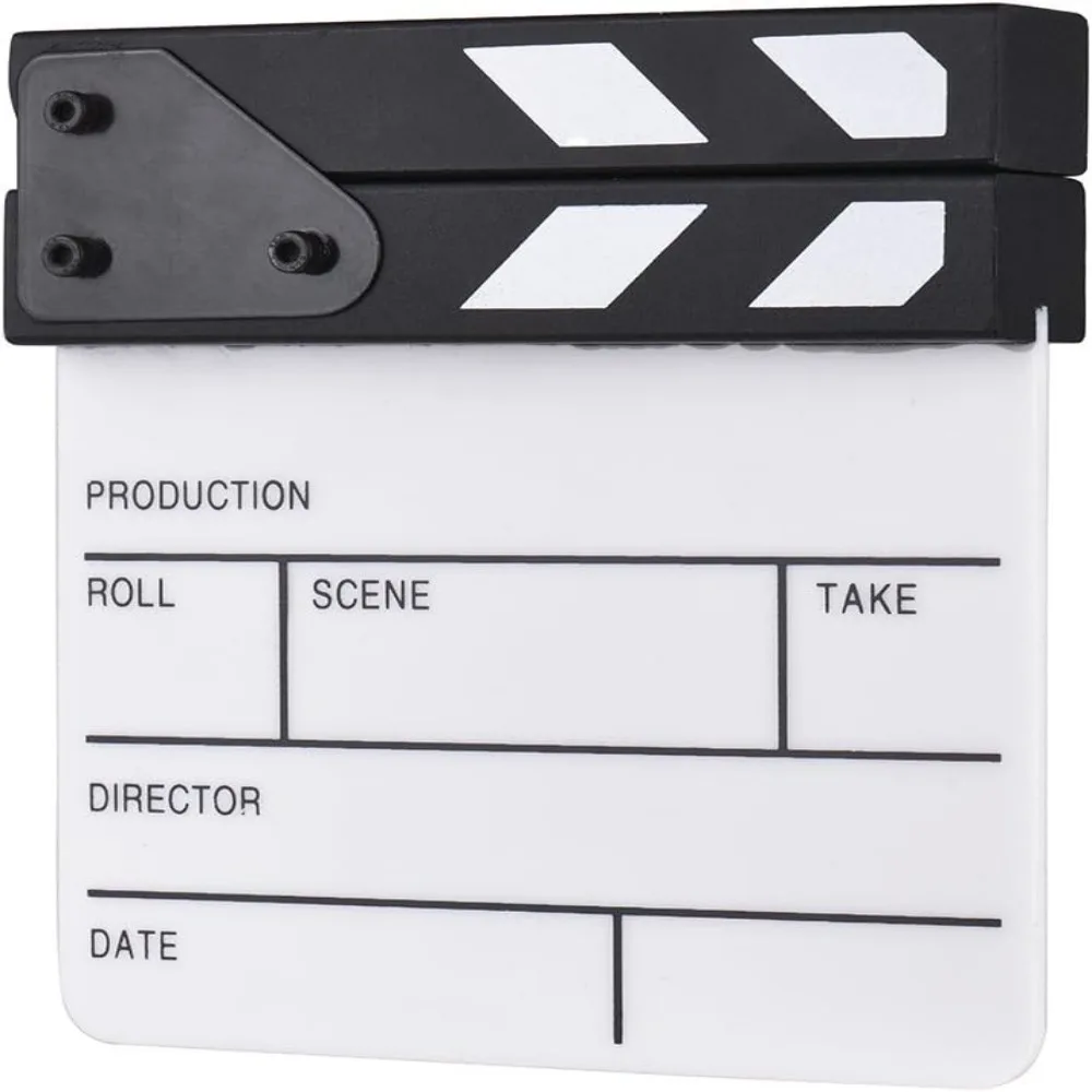 1pcs Waterproof Movie Clapper Board 15CMx16.5CM Dry Erase Acrylic Film Clapboard Director Scene Clapperboard Shoot Props