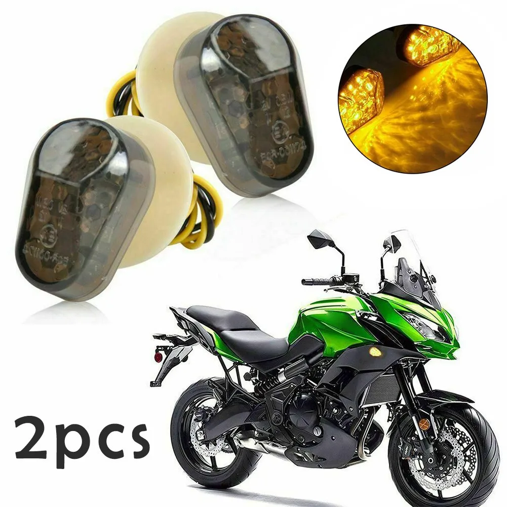 Practical Motorcycle Turn Signal Lights Indicator PVC Plastic Side Light Smoke Lens Amber Blinker Flush Mount Waterproof