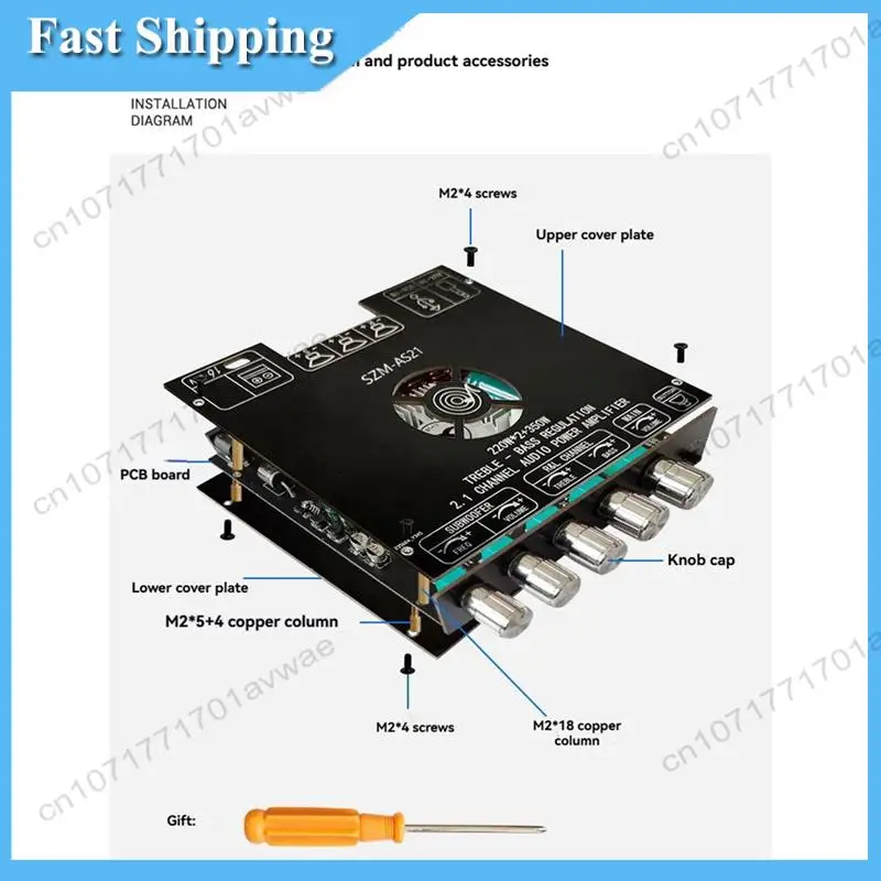 

Best Pick SZM-AS21 2.1 Channel TPA3255 Bluetooth 5.1 Digital Power Amplifier Board Module High And Low Tone Subwoofer 220WX2+350