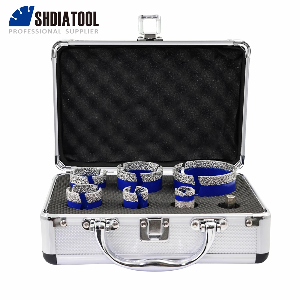 Imagem -03 - Shdiatool-conjunto de Bits de Diamante Serra Buraco 20 mm Finger Bit Adaptador M14 Alvenaria Perfuração Fresagem Kit Cerâmica 25 mm 35 mm 40 mm 50 mm 68 Milímetros Peças
