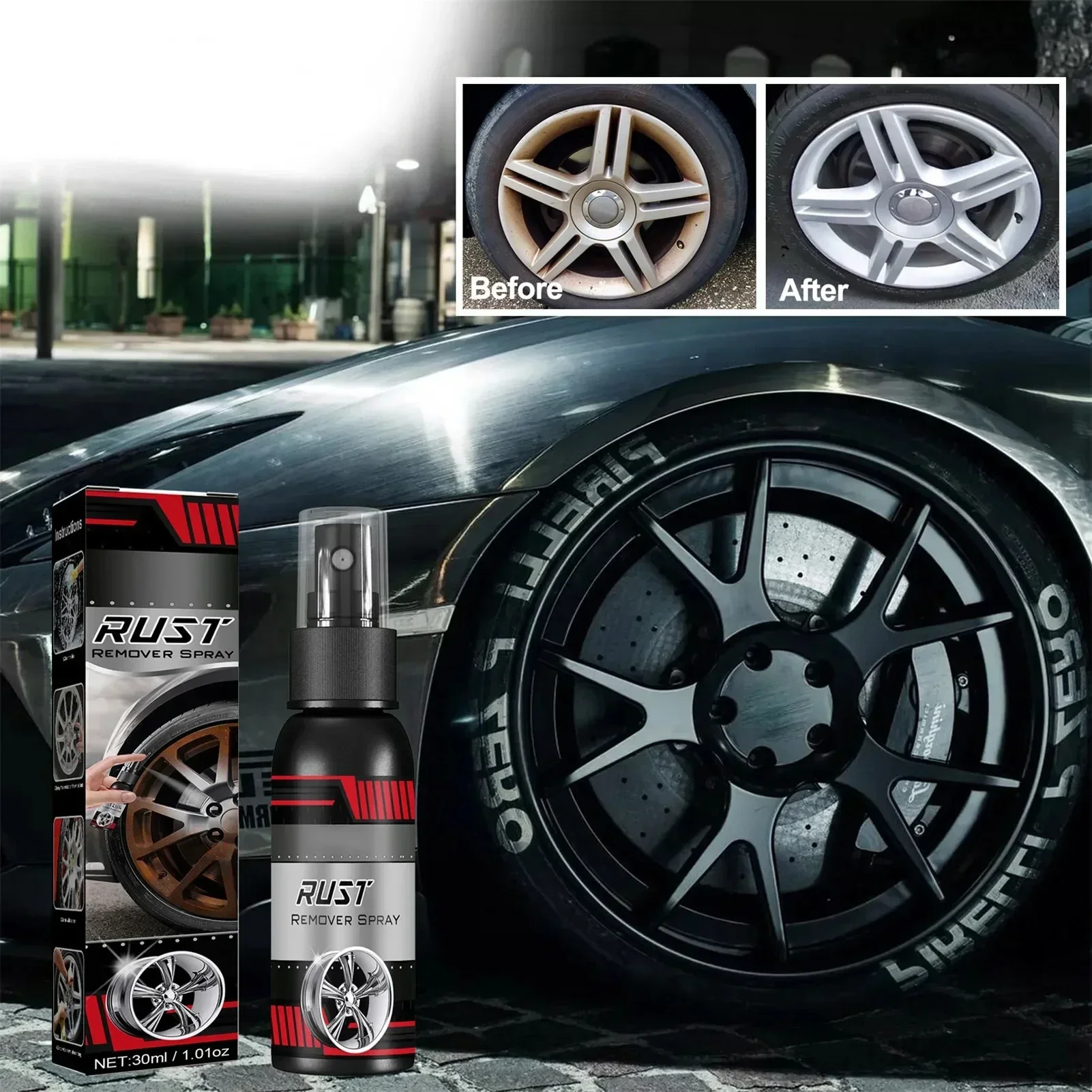 Car Anti-Rust Remover Rust Inhibitor Rust Remover Derusting Spray Car Maintenance Cleaning Metal Chrome Paint Clean Lubricant