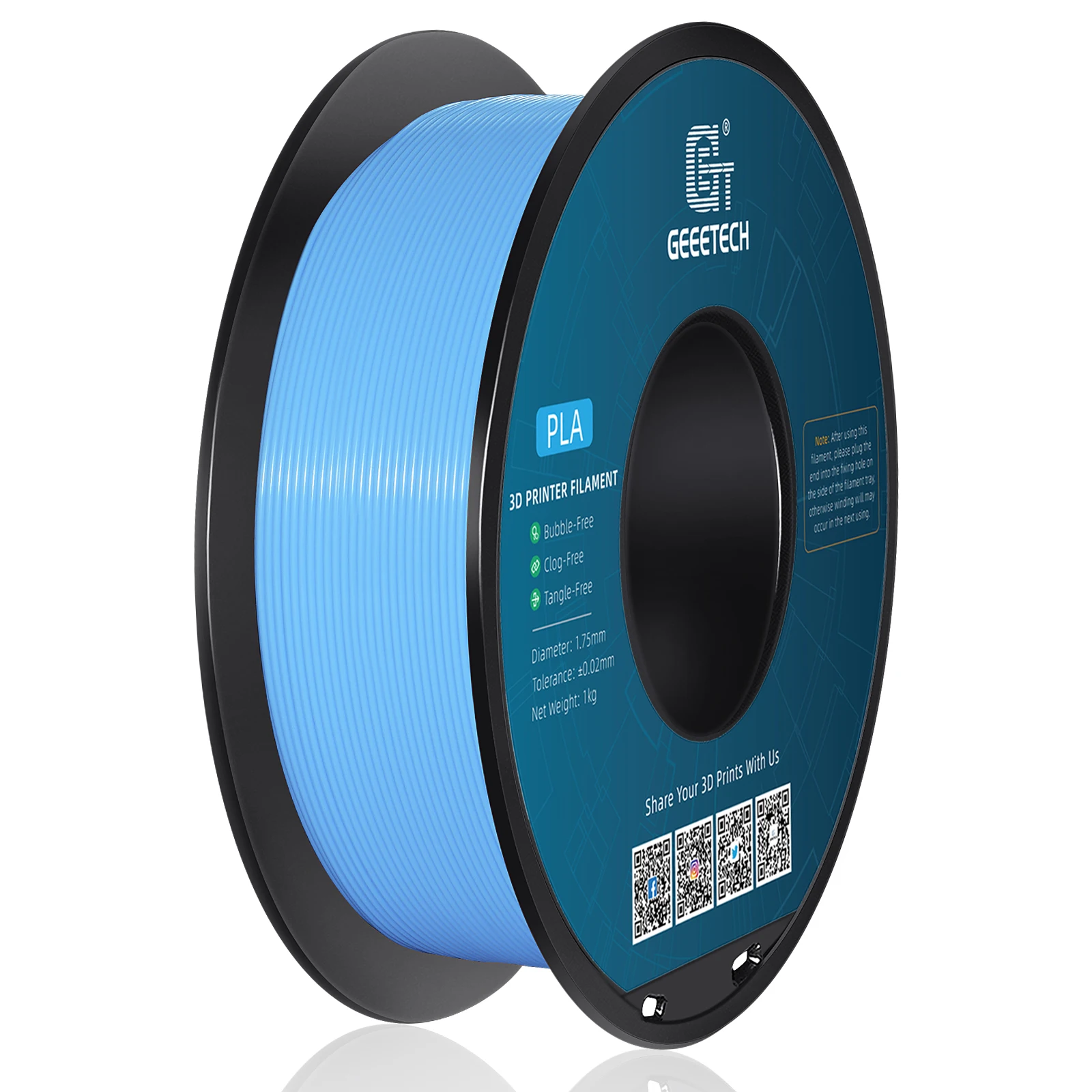 Geeetech 5Kg Standard PLA Filament 1.75mm 3D Printer Plastic Material, Accuracy 0.03mm, Multiple Colour, Fit Most FDM Printer