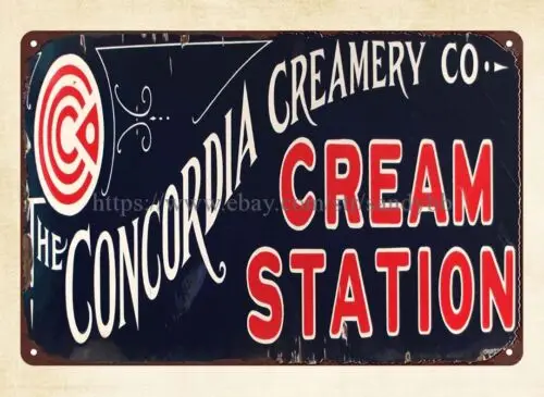 Concordia Creamery Ice Cream Station metal tin sign inexpensive wall art