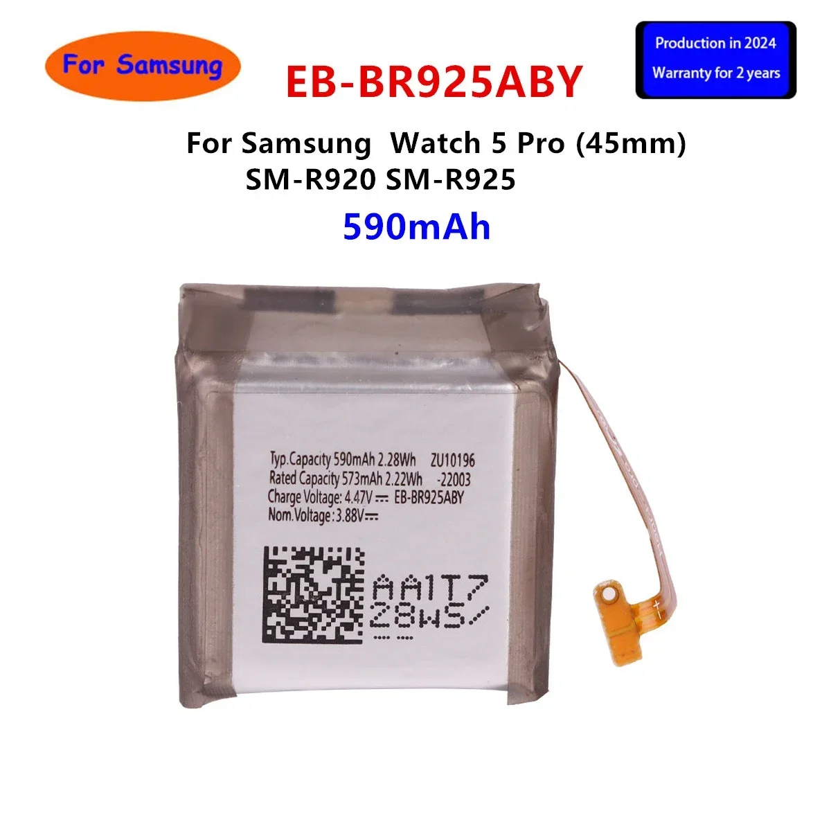 Brand New EB-BR925ABY 590mAh Battery For Samsung Galaxy Watch 5 Pro 45mm SM-R920 SM-R925 Smart Watch Batteries +Tools