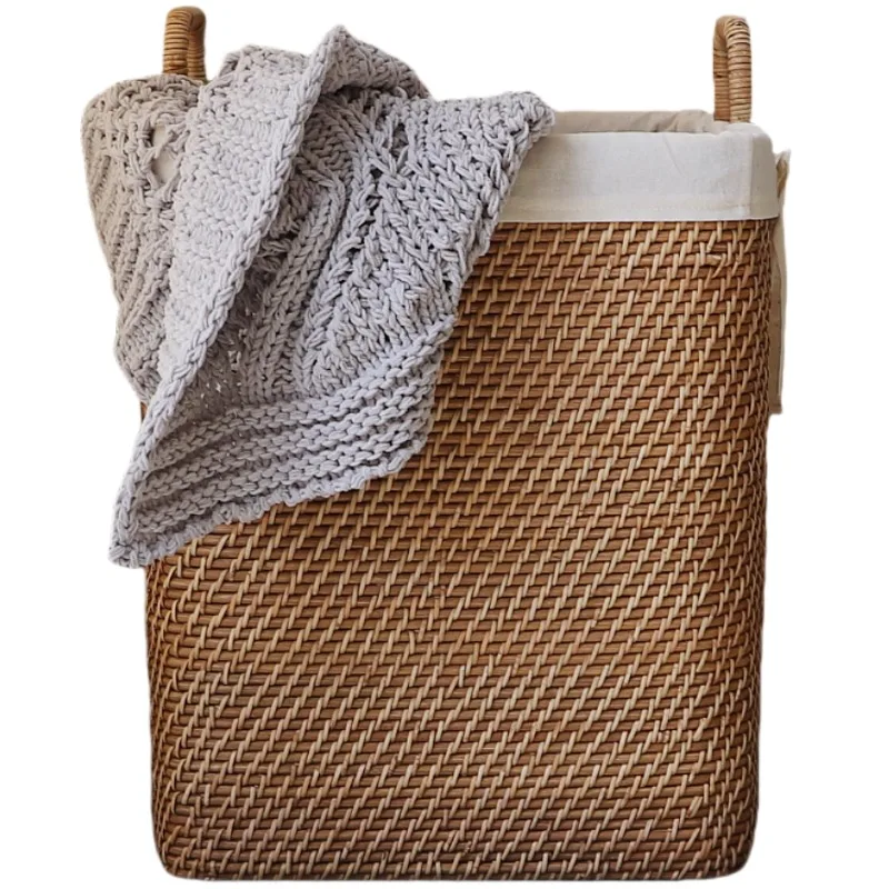 Rattan basket Dirty laundry basket Laundry basket Simple atmosphere Premium bedroom Living room storage