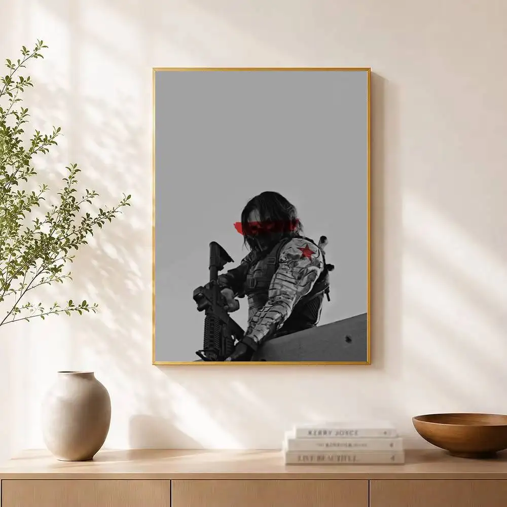 Bucky Barnes Winter Soldier  Poster High Quality Dorm Living Room Aesthetic Wall Decoration Painting Stickers Gift