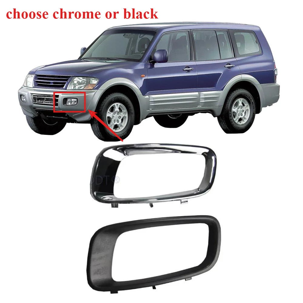 

2 Pcs Black or Chrome Front Light Cover for Pajero V73 2001-2003 MR388019 Fog Lamp Cover for Montero Fog Lamp V75 V77 for Shogun