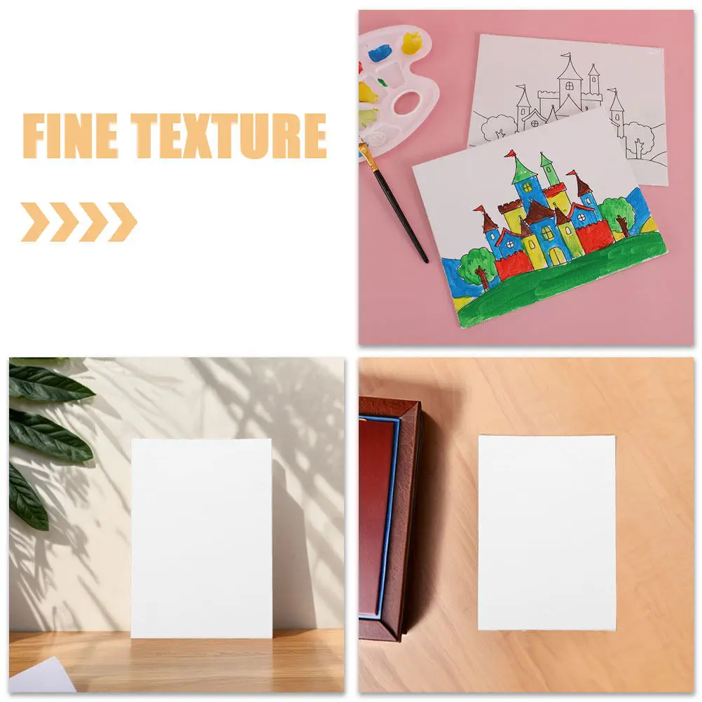 5Pcs Artist Painting Board Set Smooth Cotton Wood Surface for Acrylic Oil Watercolor Beginners Professionals Portable Creative