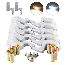 Luz LED con Sensor de movimiento para armario, lámpara de noche con bisagra interior para puerta, armario, dormitorio, cocina, 10 piezas