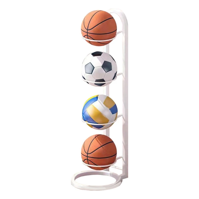 Basketball Storage Rack Rolling  Vertical Display Rack Football Stand Removable Garage  Organizers Easily to Use