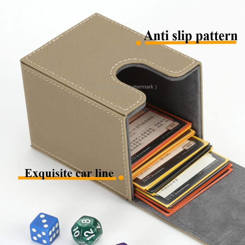 Trading Card Storage Box for 100+Single Sleeved Cards with 2 Dividers Commander Deck Box Compatible with Mtg Card Case