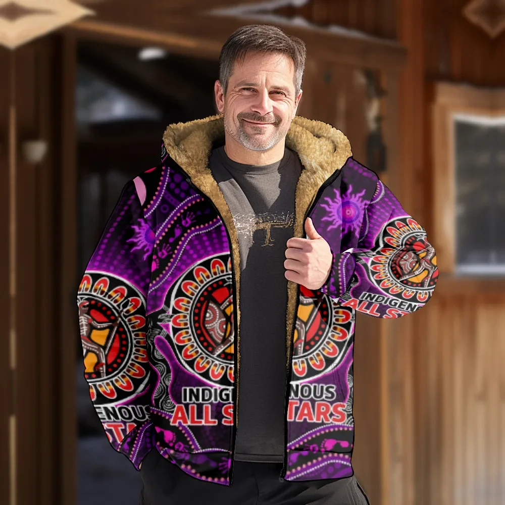 

Men Winter Jackets Cardigans Geometric Stripes Coats Festival Printed Thick Outdoor Hunting Fleece Casual Streetwear Clothing