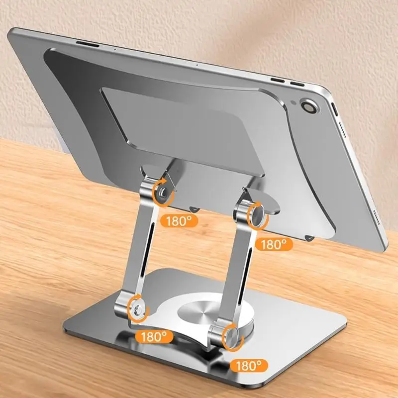 H37F Modern Metal Desk Mount Tablets Stand for Desk,Stable Tablets Holder with Heavy and Thickened Metal Base for Smartphones