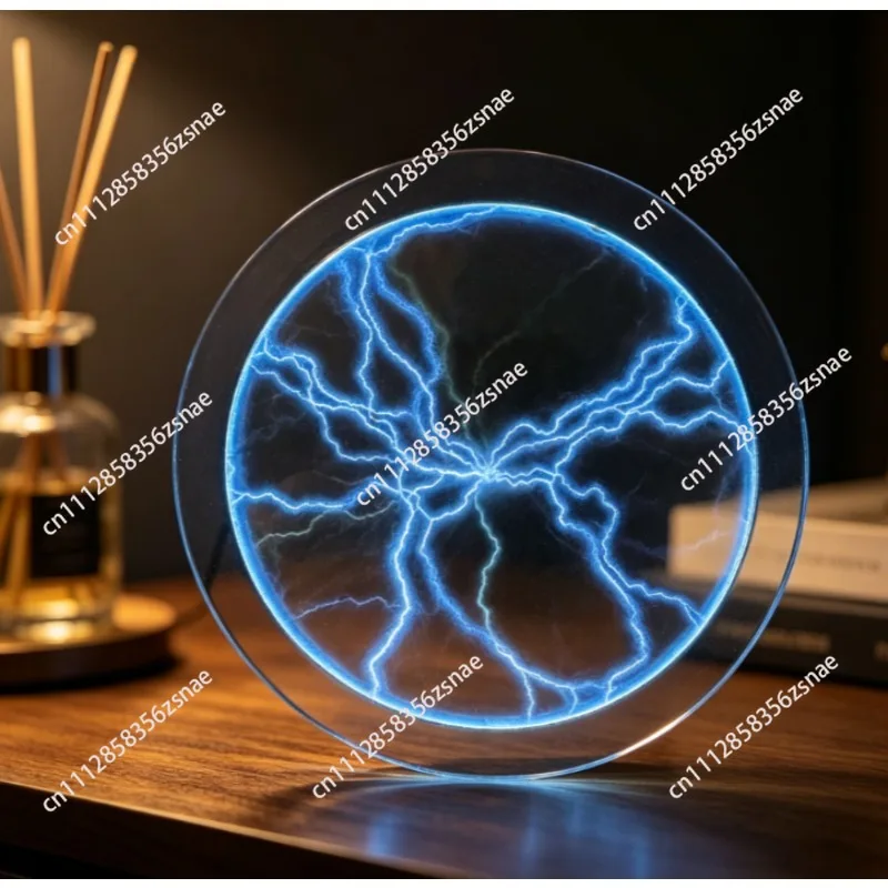 12 Inch Glass Lightning Ion Disc, Plasma Magic Decorative Ornament for Home Display