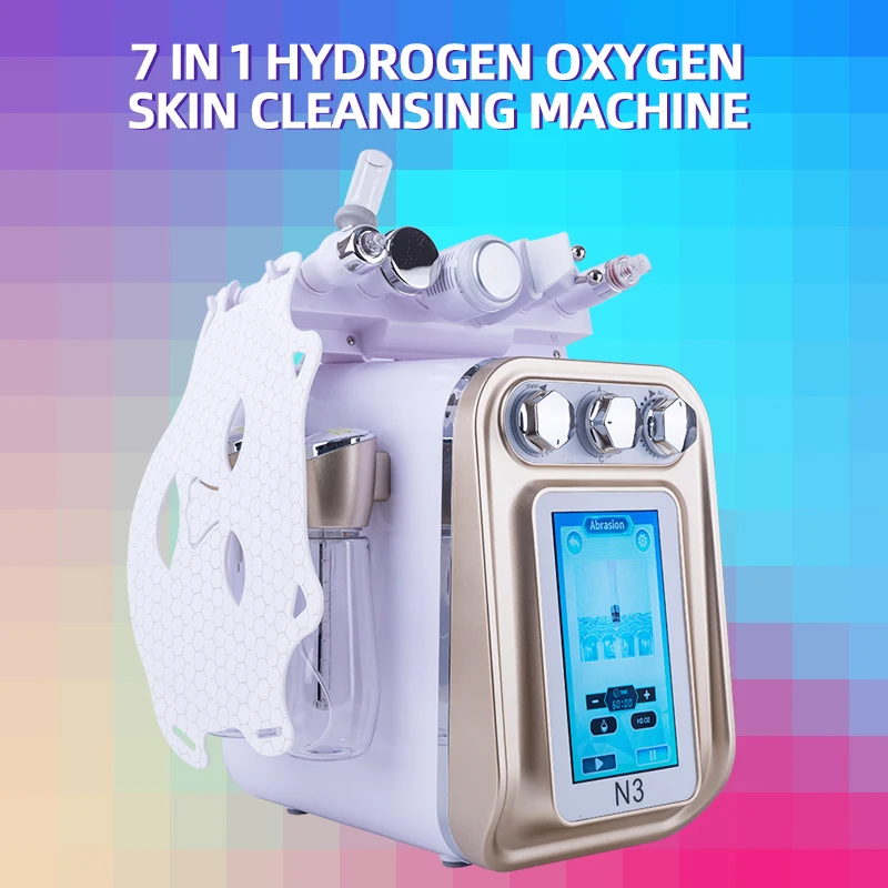 

7-IN1 Hydrogen Oxygen Skin Cleansing Machine Skin Whitening Replenish Water Shrink Pores Exfoliate Cuticle Enhanced Absorption