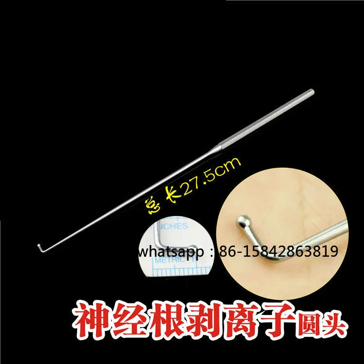 Orthopedic Instruments: Spine, UBE, Minimally Invasive, Dual-channel Probe, Nerve Root Dissection, Round Tip, Right-angle Hook