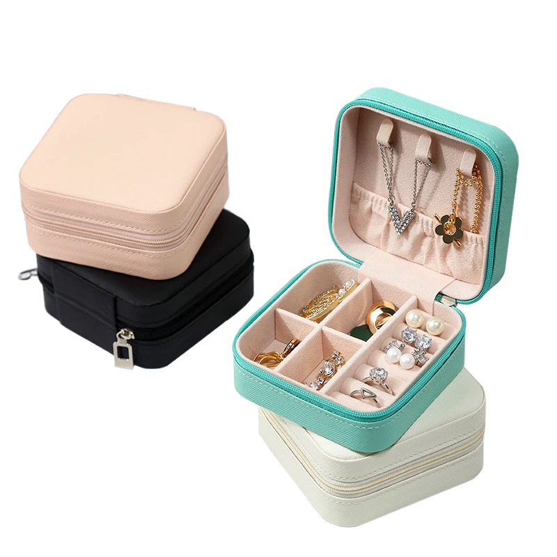 

Simple Jewelry Storage Box for Travel Portable Earrings Necklace Ring Organizer Jewelry Box