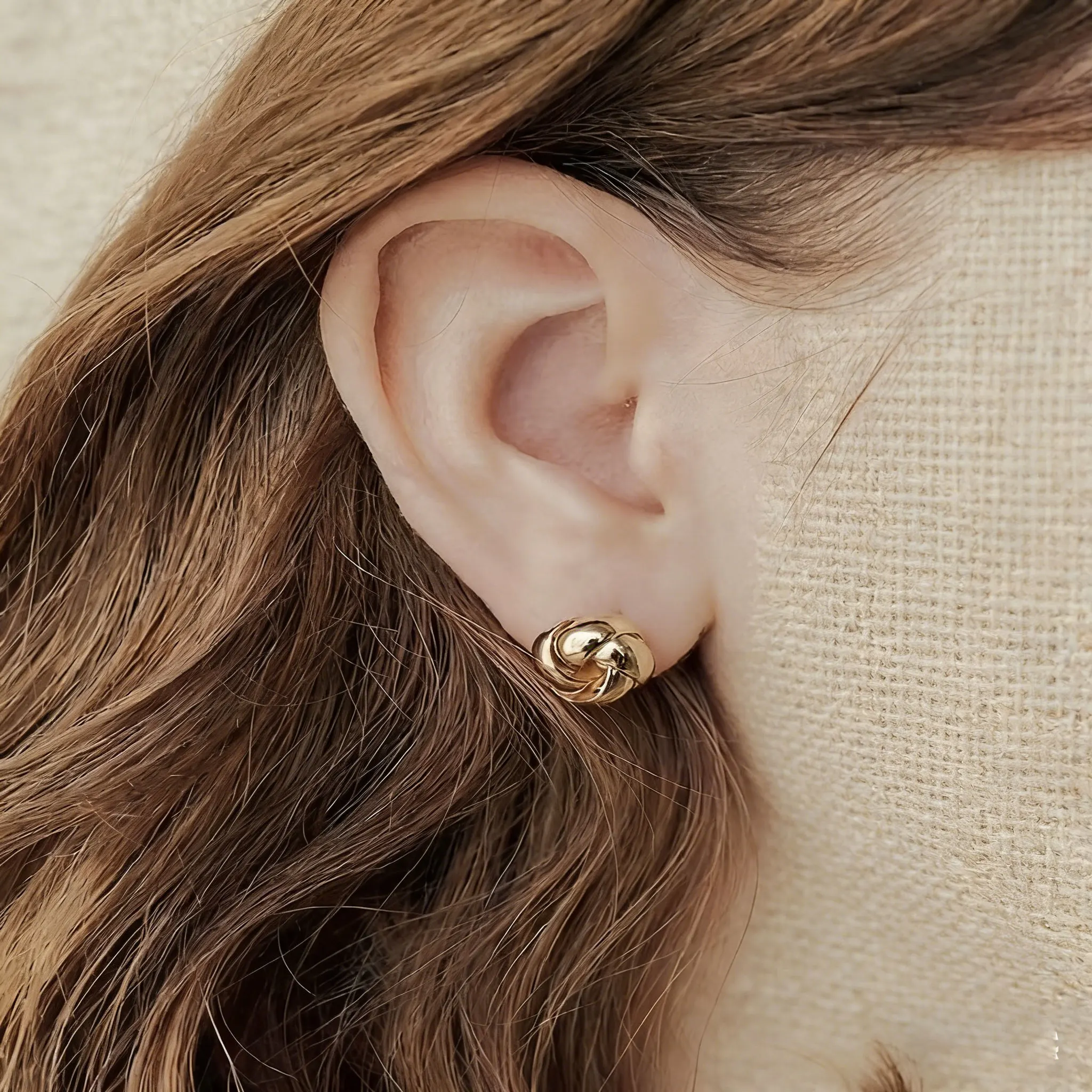 

Twist Knot Earrings Gift for Women Pure Color Alloy Minimalist Daily Wear Jewelry