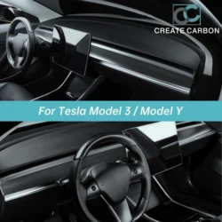 Per Tesla Model 3 /Model Y copertura del cruscotto in vera fibra di carbonio 2017-2023 Dash accessori interni per auto, rimodellare interni