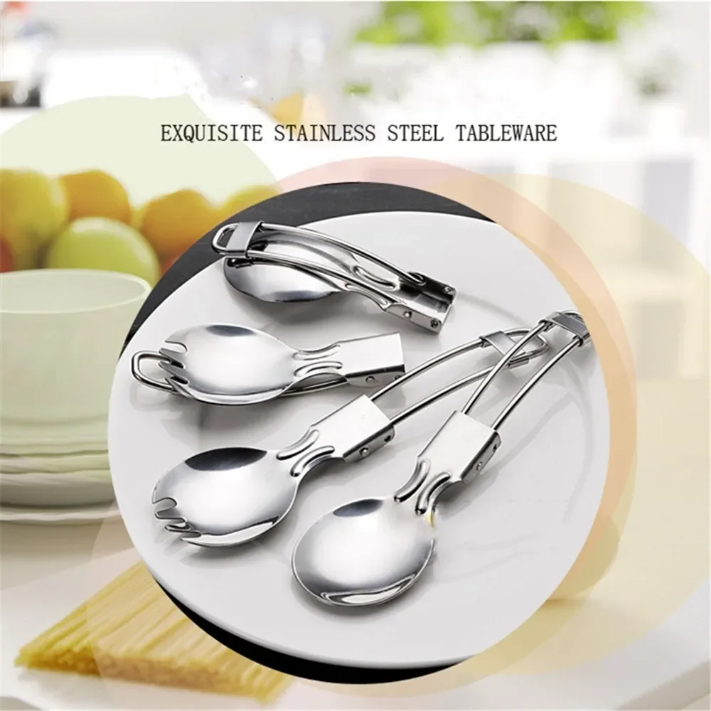 Spork Picnic Spoon Fork Foldable Traveling Camping Combo Picnic Camp Cutlery Outdoor Tableware Flatware Cutlery