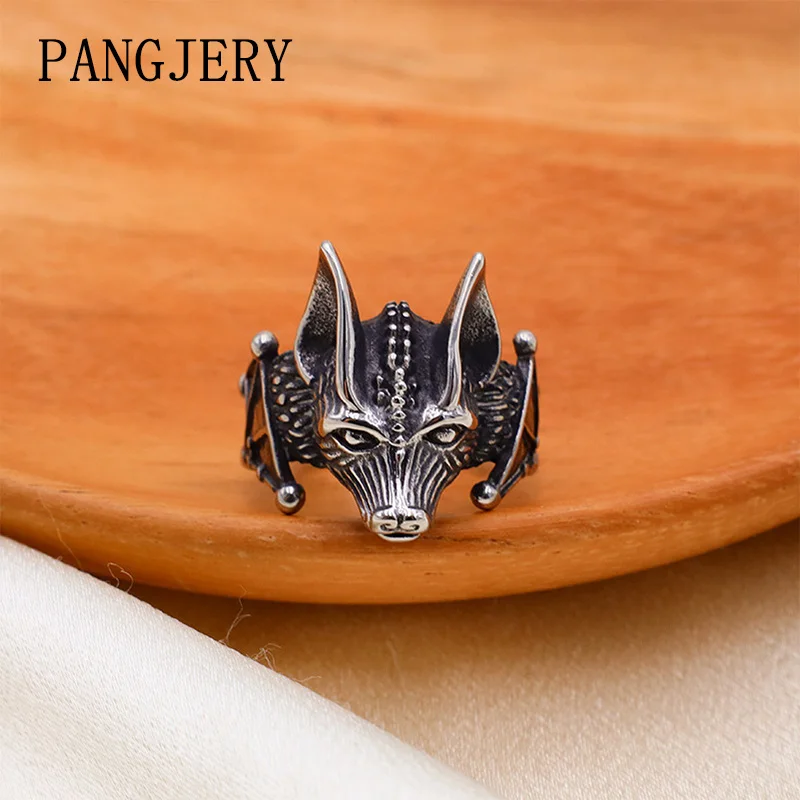 PANGJERY 316L Stainless Steel Animal Geometric Ring For Women Couple Trendy Creative Personality Punk Vintage Party Jewelry Gift