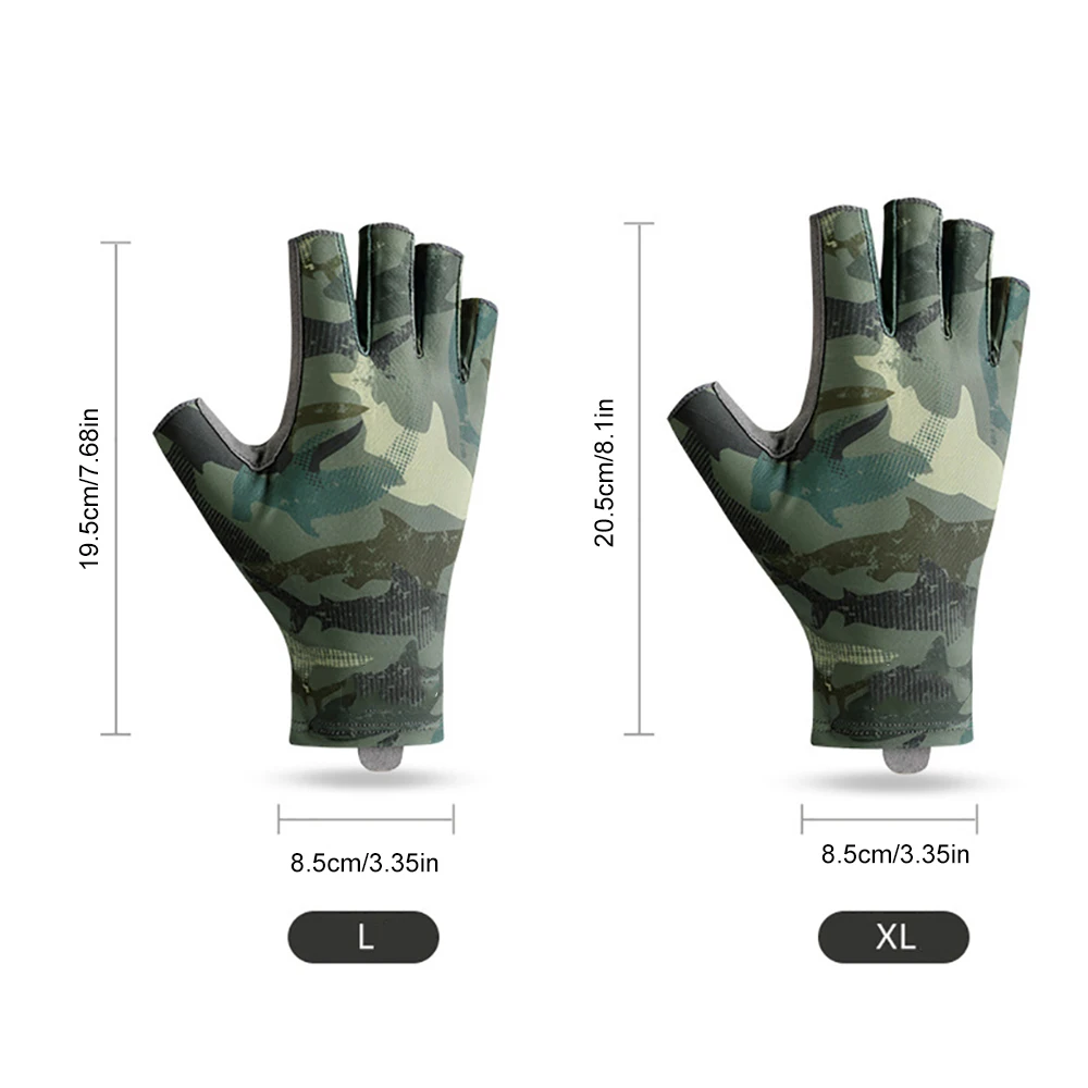 Outdoor Fishing Men Women Gloves Anti-Slip Breathable Half Finger Gloves Cycling Gloves High Elastic Boating Gloves For Mlae