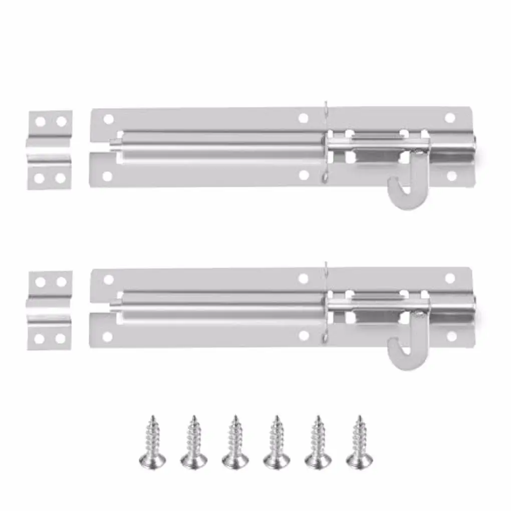 2x Silver Smooth Line Bolts Latch Catch Easy Installation And Round Edge High Performance Lock Latch