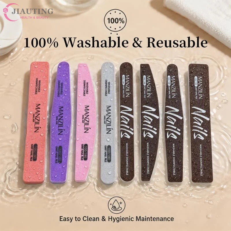 Professional Double-sided Nail File Block 100/180Grit Sponge Nail Polish Buffing Sanding Buffer Strip Polishing Pedicure