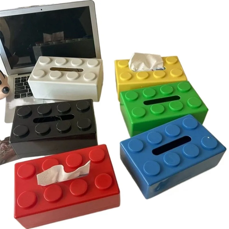 Creative dopamine building blocks paper towel storage box ornaments living room dining table coffee