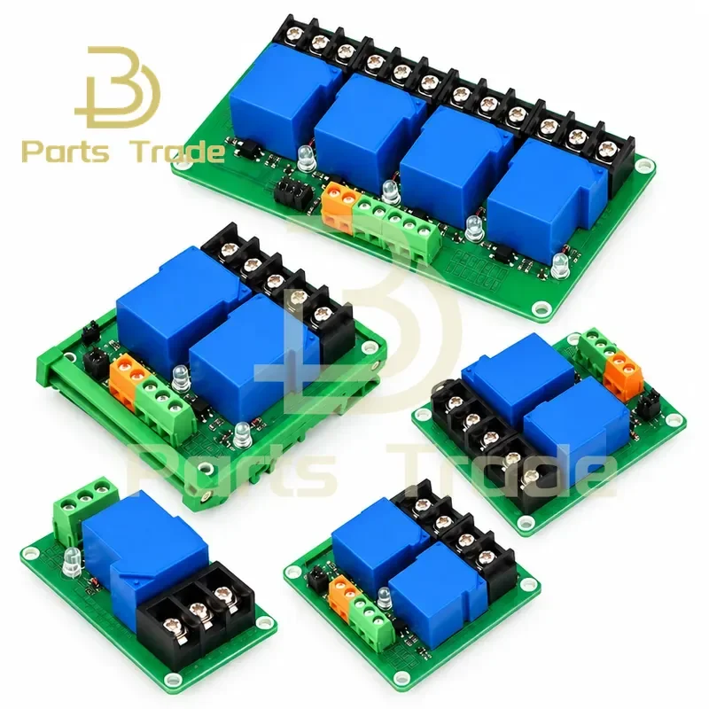 1 2 4 Channel 30A Relay Module with Optocoupler Isolation High Current Support High Low Level Trigger 5V 12V 24V