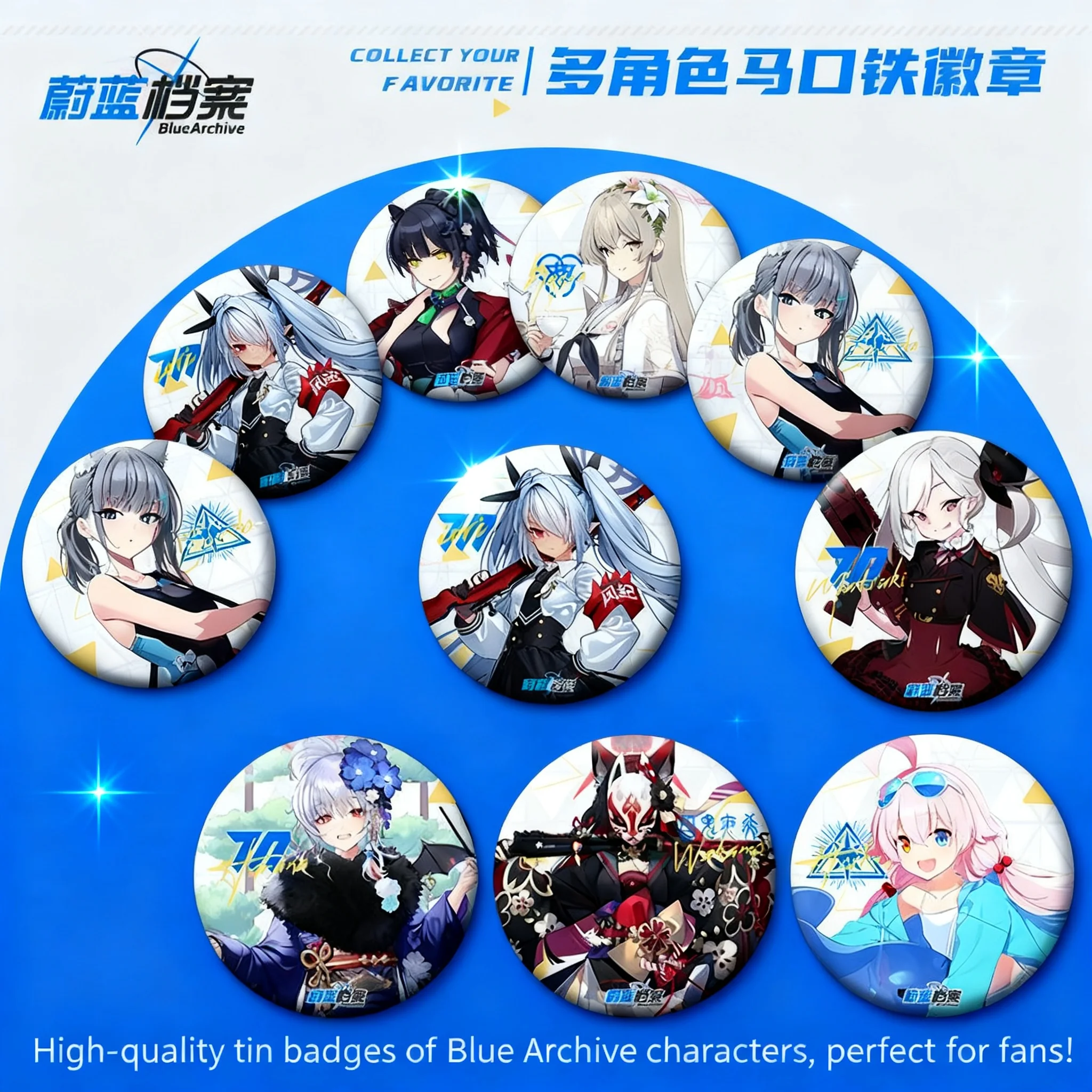 

Металлический значок-пин Blue Archive с персонажами Мисино Нагиса и Вакамо, брошь, аксессуар для косплея, коллекционный подарок для фанатов, новая атрибутика