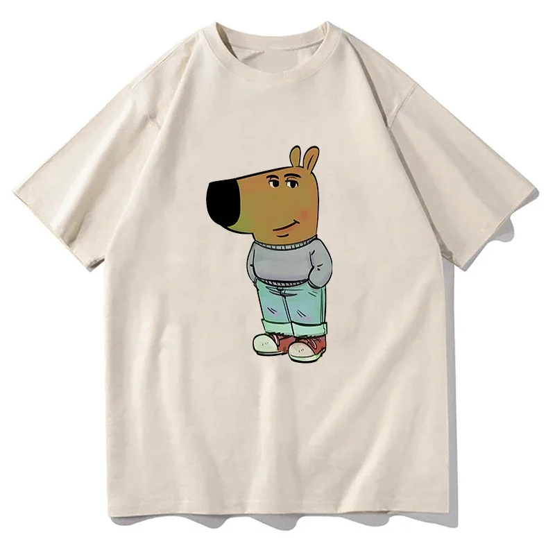 Chill Guy Dog Print T-Shirt Unisex Fashion Casual Tops Fans Gift APT O-Neck Short Sleeves Casual Hip Hop Summer Pure Cotton Tees