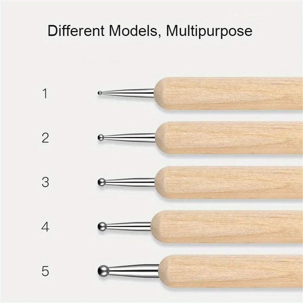 5/10Pcs Tragbare Nail art Punktierung Stift doppelseitige Metall Ball Nail art Modellierung Punktierung Stift DIY Maniküre werkzeug