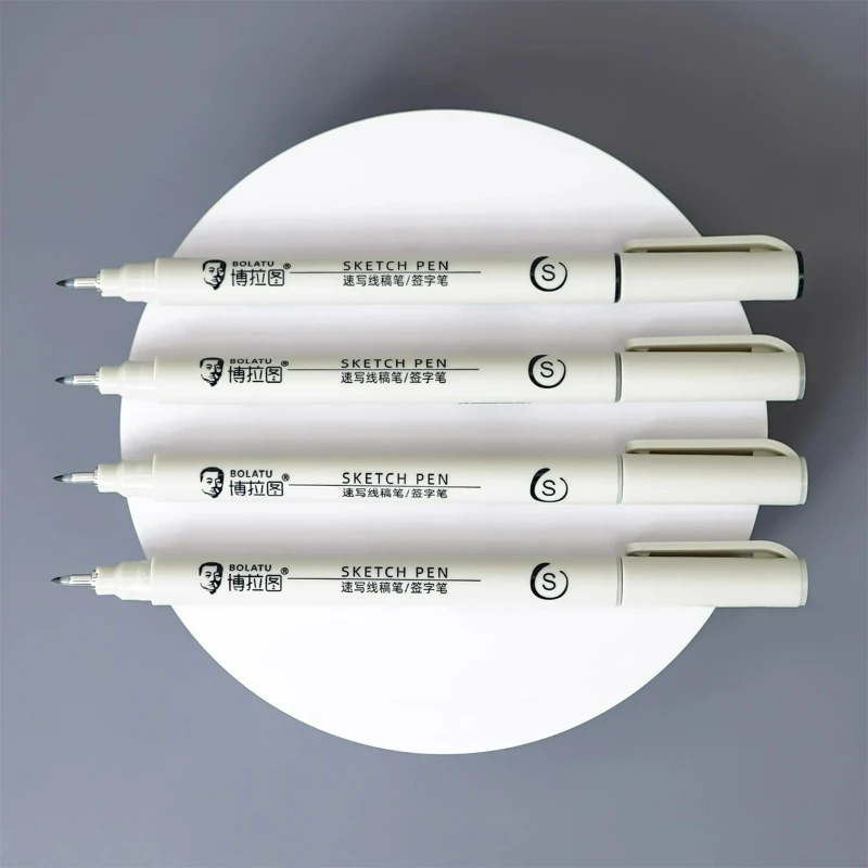 أقلام رسم BOLUTU رمادي داكن رمادي فاتح رمادي دافئ أقلام مخططة مقاومة للماء أقلام رسم فنية لون أسود رمادي