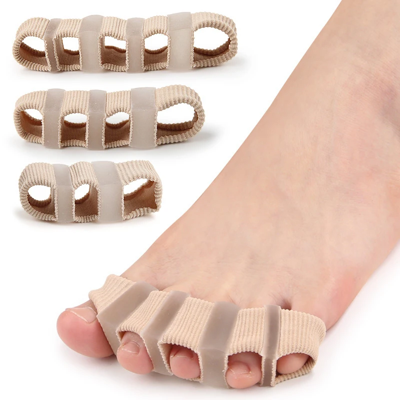 ห้าหลุม Fiber Toe Corrector Thumb Valgus Bigfoot Bone Overlap Toe Separator สาม Toe Orthotic อุปกรณ์ Toe Straightener