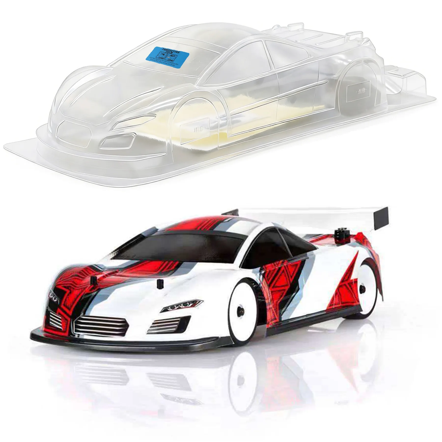 1/10 Unpainted Clear Body Shell With Decorative Decals Requires Manual Hole Cutting For 1:10 On Road Touring Street Car Chassis