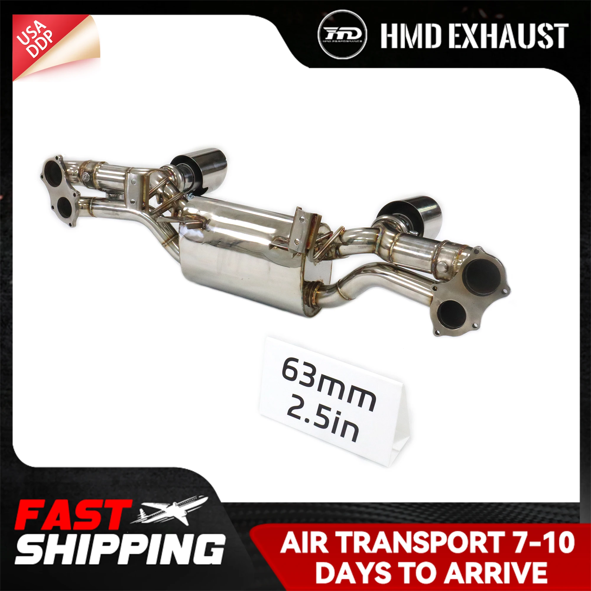 

HMD Catback Нержавеющая сталь для Porsche 718 GT4 Основание вакуумного клапана Высокопроизводительный глушитель Выхлопная труба