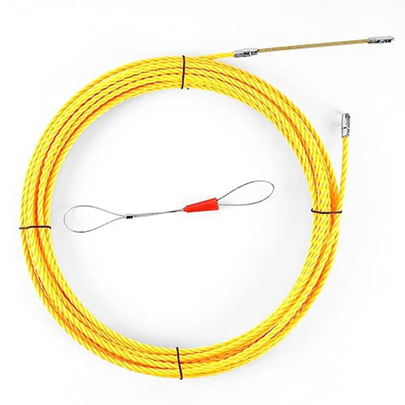 

PWS Fish Tape Puller Through Wall Line Threader OD 6Mm Plus Fishing Line Fastener W/Steel Rope 50Ft (15M)