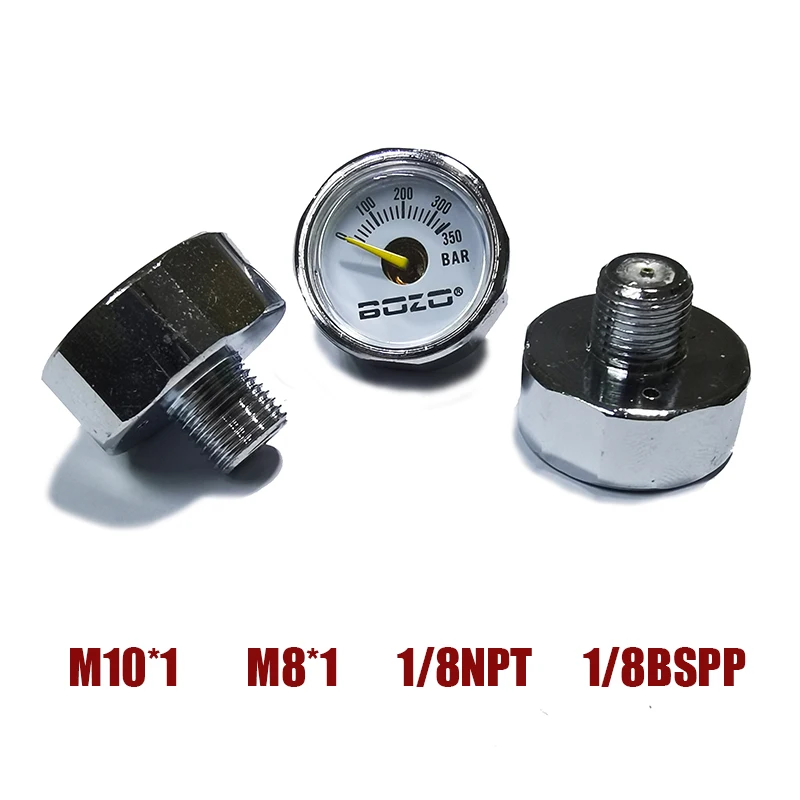 Mini Gauge Manometre 25mm 1inch Micro Hand Pump Valve Regulator Diving Mountaineering M10 M8 1/8BSPP 1/8NPT