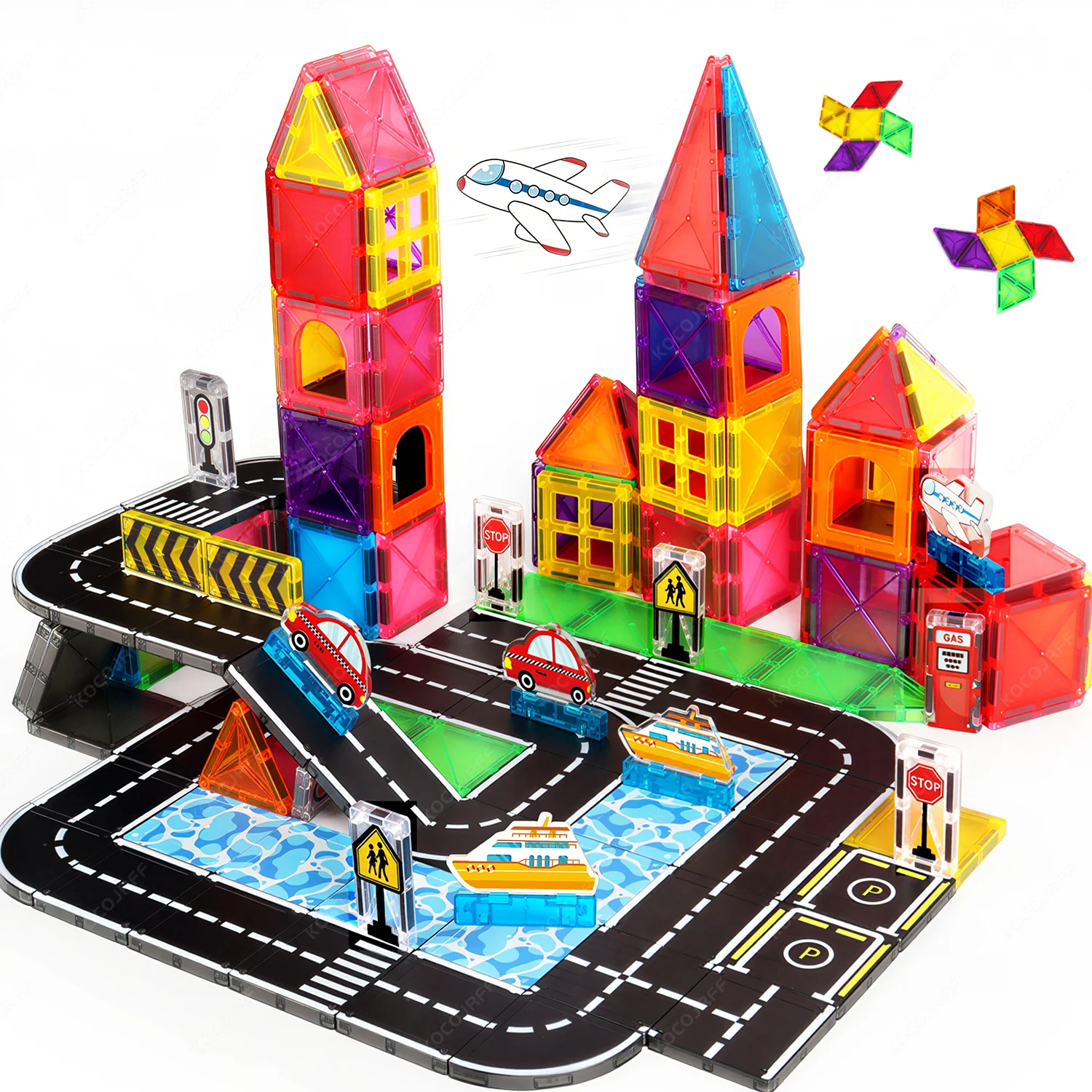 

Магнитный конструктор для строительства городских дорог и трасс с магнитными знаками и блоками. Обучающая STEM-игрушка для детей от 3 лет, идеальный подарок на Пасху