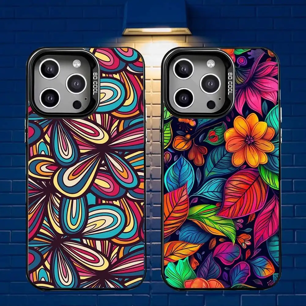 

zentangle Phone Case For iPhone 16,15,14,13,12,11,Mini,Pro,E,MAX Gray Matte Silicone Black Cover